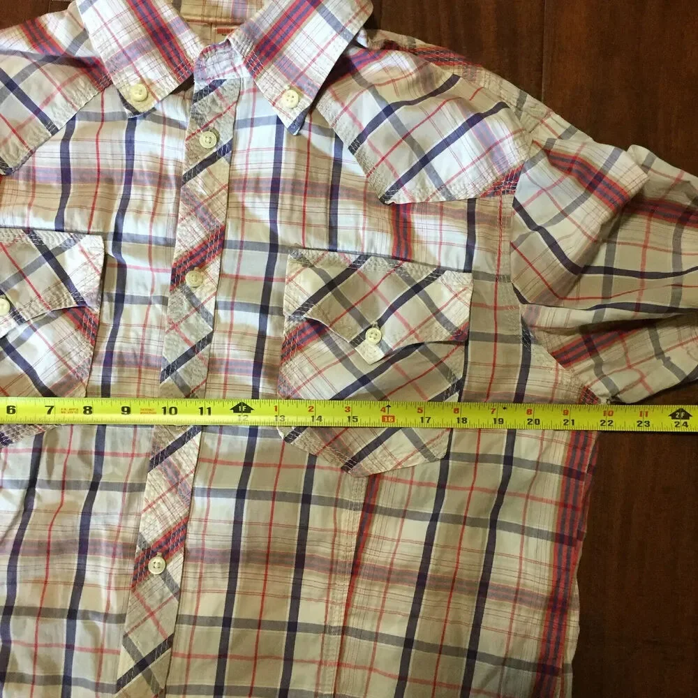 True Religion Shirt Mens XXLarge Plaid Multicolor Western Long Sleeve